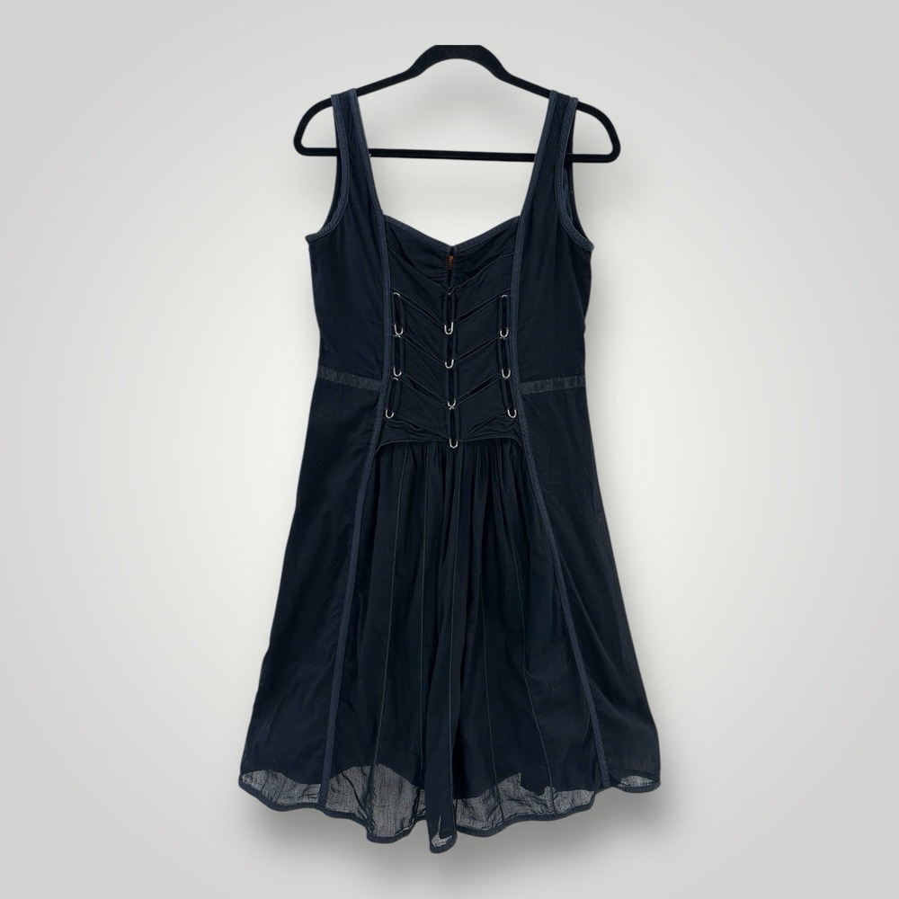Cynthia Steffe Black Dress Goth Vibes Womans L Sleeveless Side Zip MADE IN‎ USA